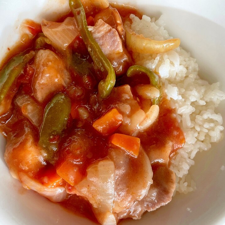 楽々!朝の酢豚ご飯
